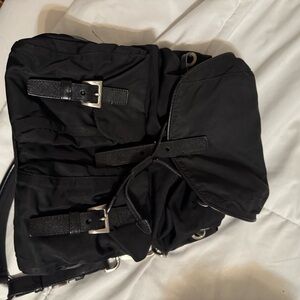 Prada Black Nylon Buckle Crossbody Bag
